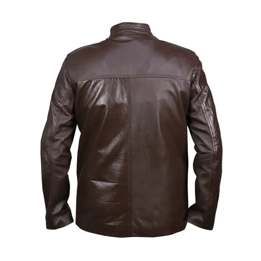 Dark Brown Men’s Casual Leather Jacket